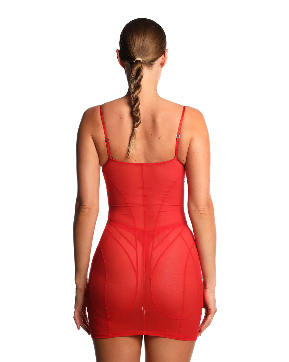 Anoeses: Mae Underwire Mesh Dress - Red - Image 6