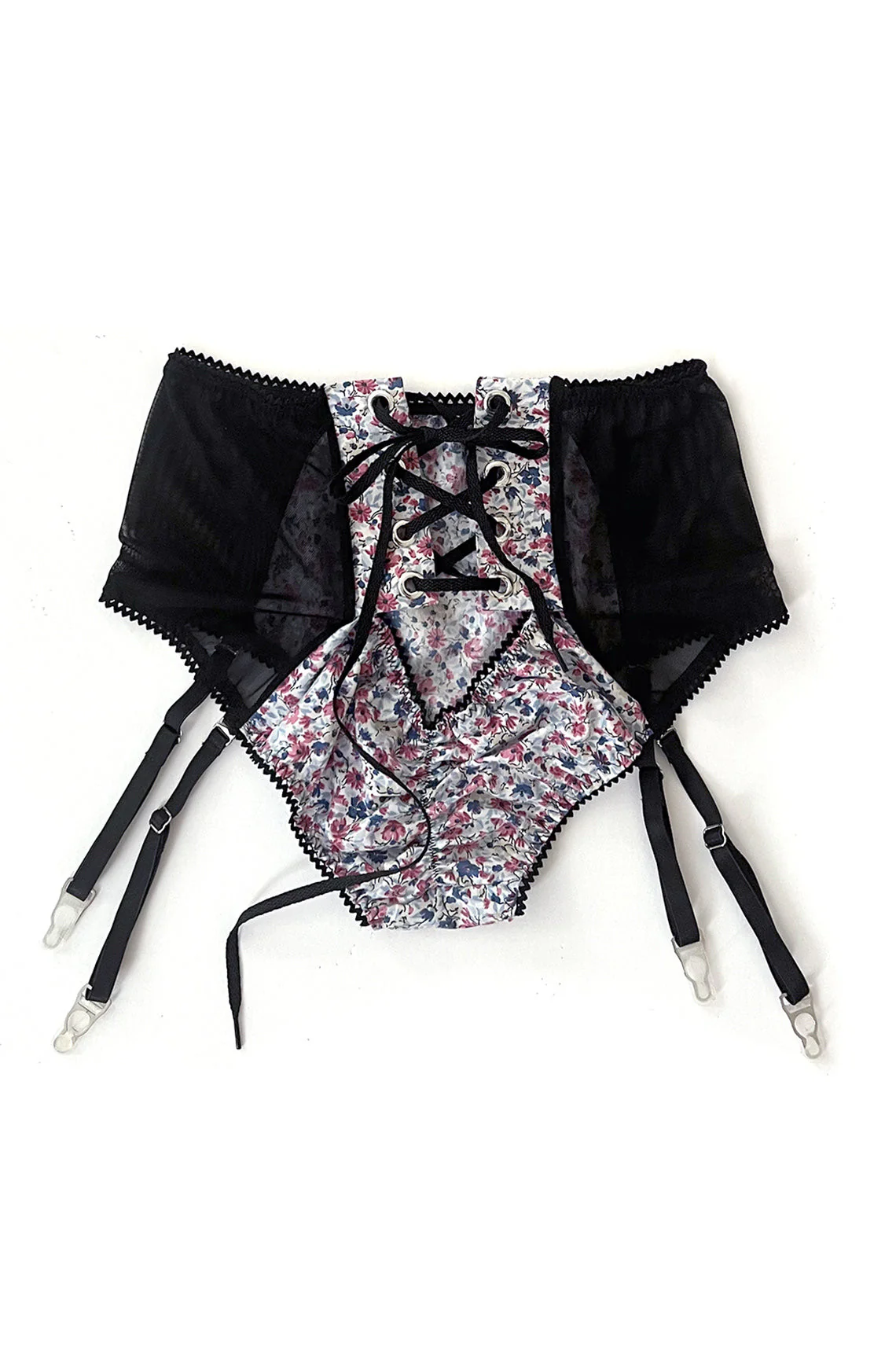 Clare Bare: Cardamine Brief with Garters - Ditsy Floral - Image 5