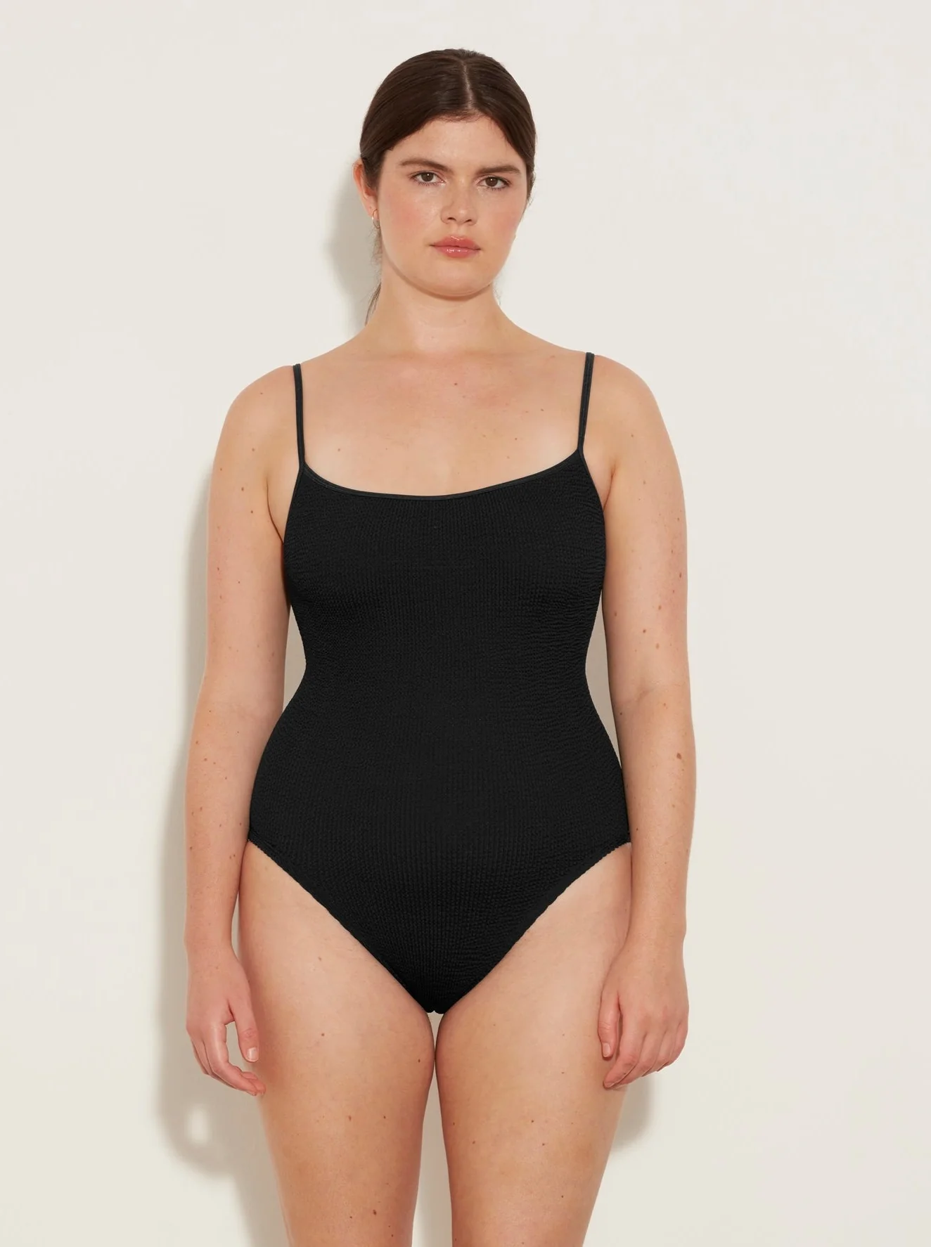 Hunza G: Pamela Scoop Neck One Piece - Black - Image 7