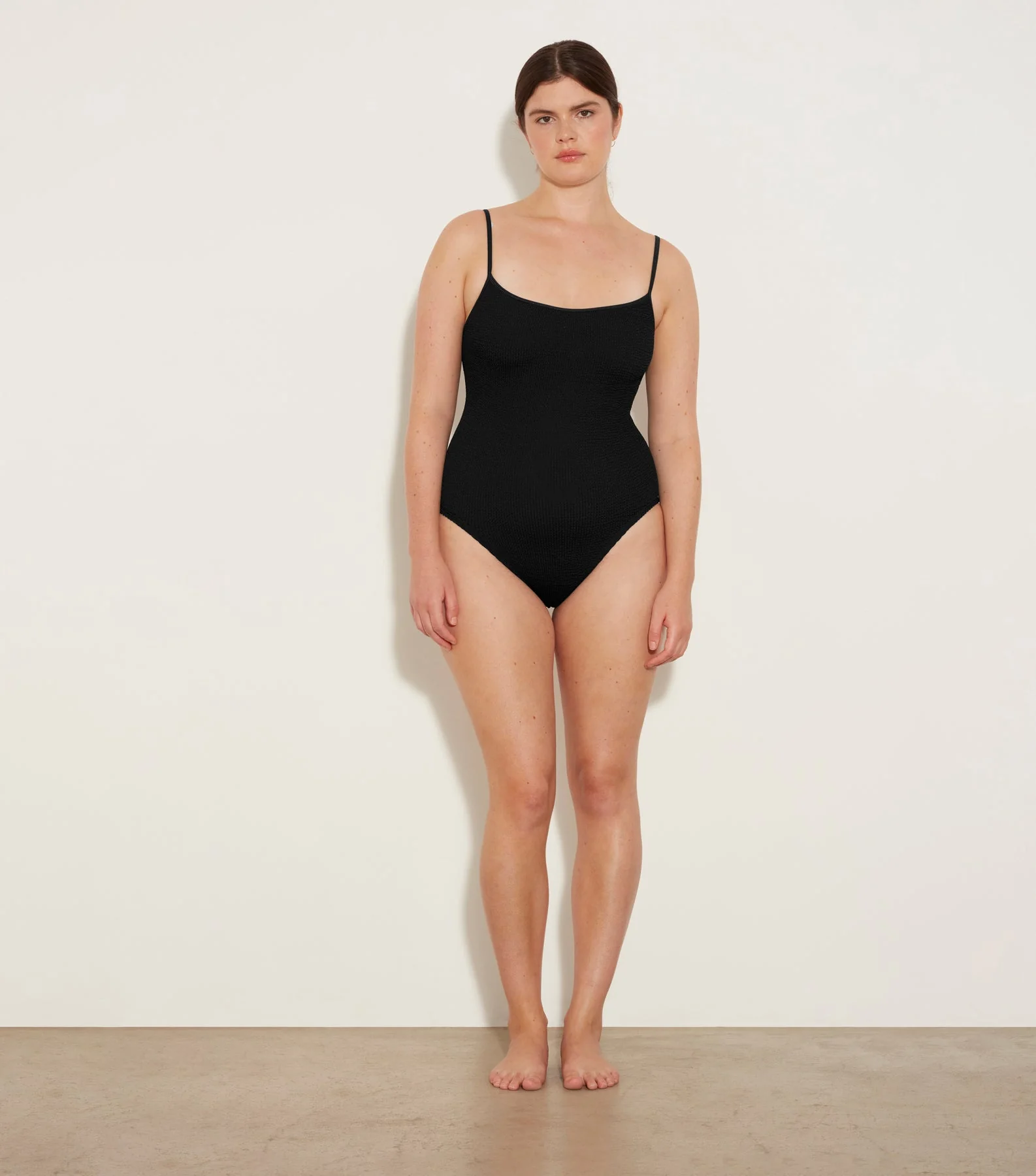 Hunza G: Pamela Scoop Neck One Piece - Black - Image 8