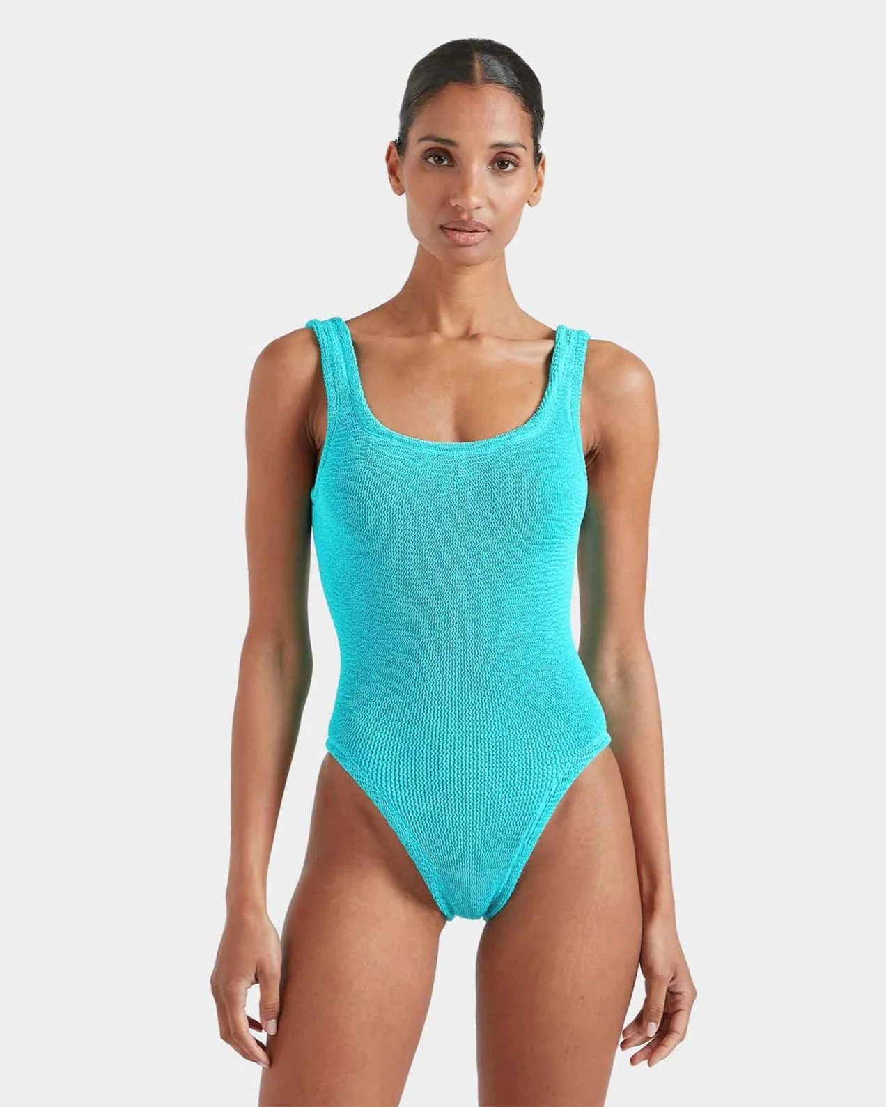 Hunza G: Square Neck One Piece - Aqua - Image 3