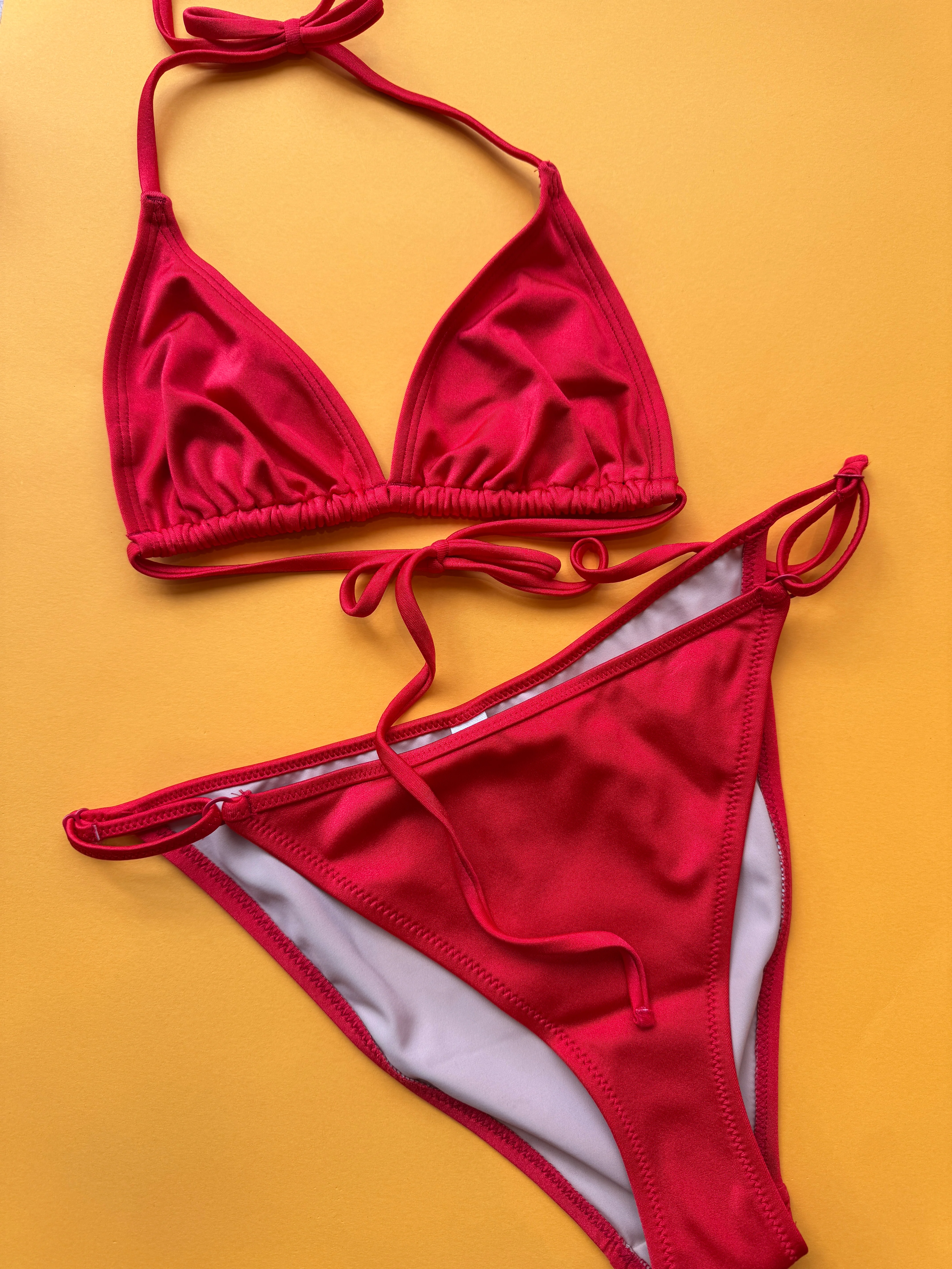 Nu Swim: EXCLUSIVE Drip Tie Bikini Top - Lobster - Image 7