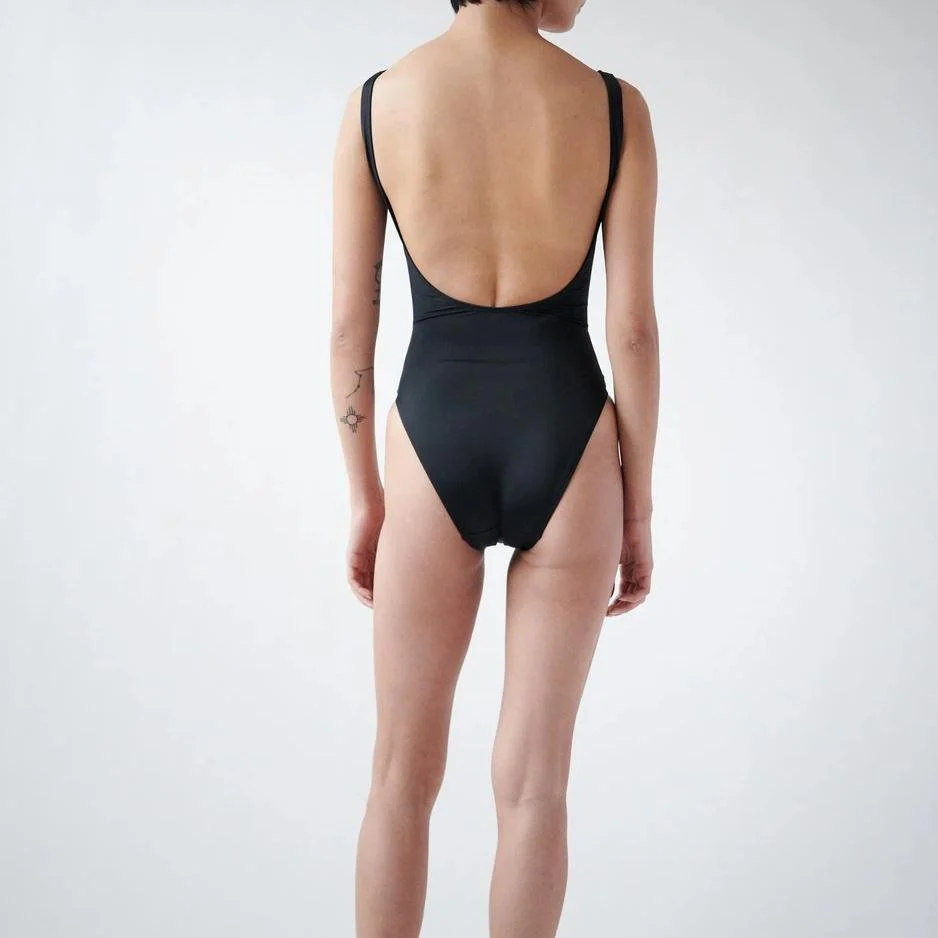 Nu Swim: Pistachio Scoop Back One Piece - Black - Image 7