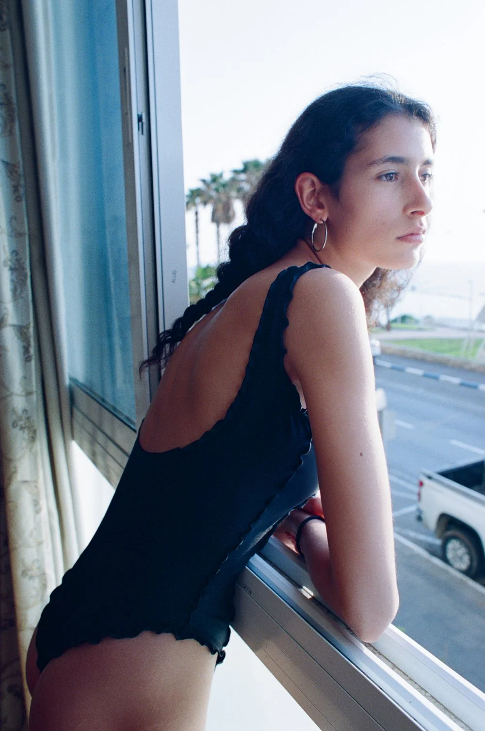 Sherris: Ruffle Corset One Piece - Black - Image 7