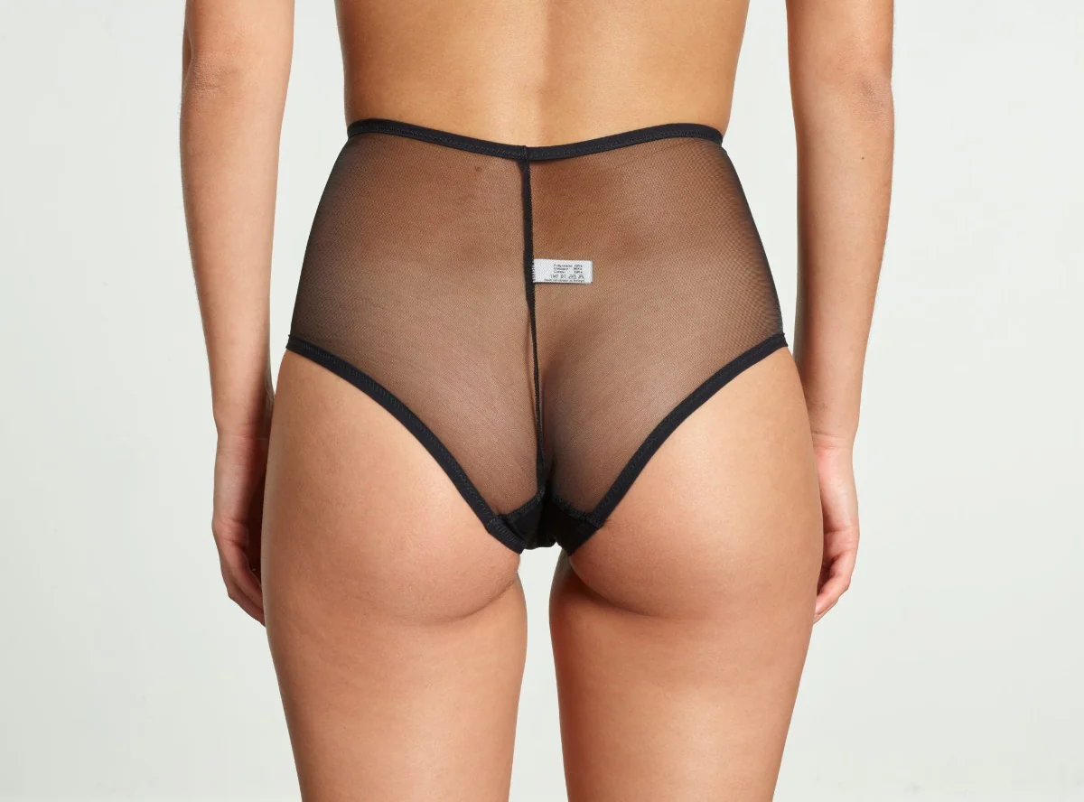 Yasmine Eslami: Jeanne High-Waisted Brief - Black - Image 4