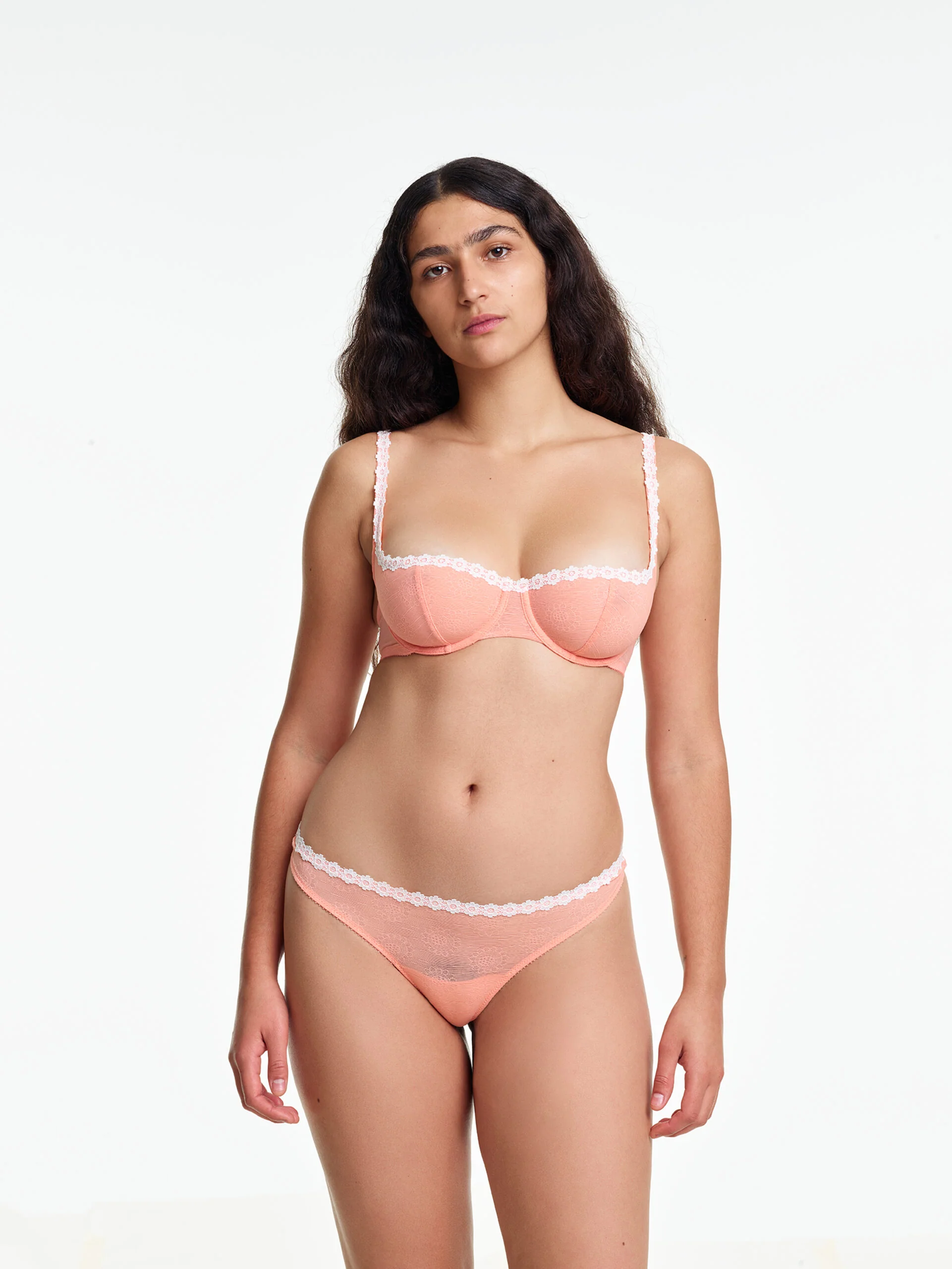 Yasmine Eslami: Tamara Flower Mesh Lace Thong - Orange Blossom - Image 6